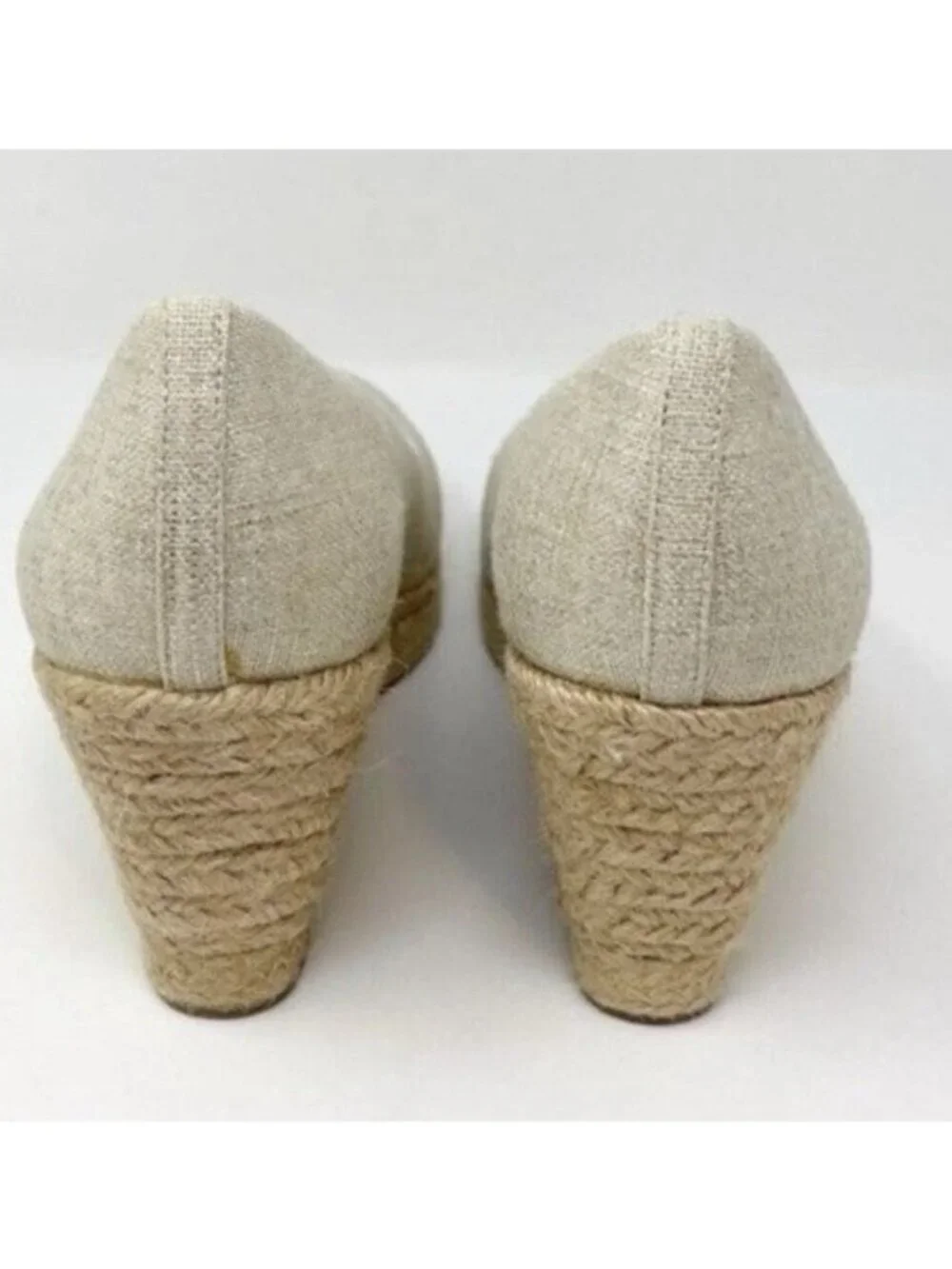 J.Crew Seville Sandstone Canvas Espadrilles Wedges Slip On Women's Size 10